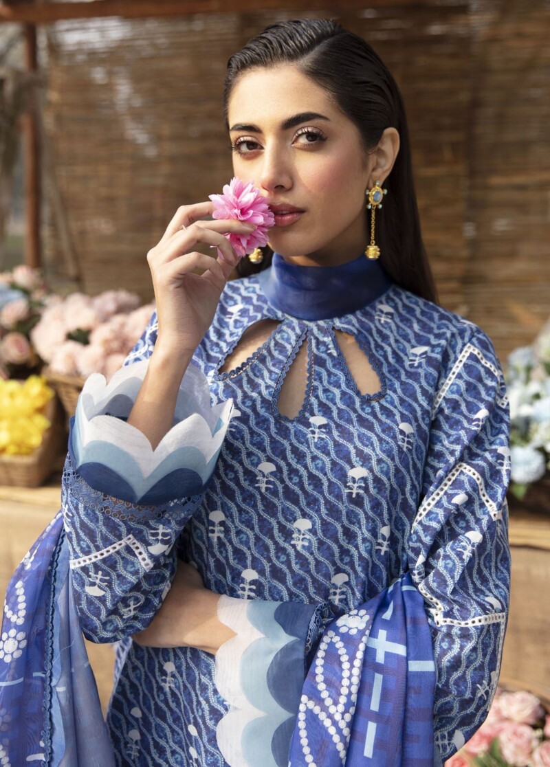 Ayzel Azl-V1-06 Lazuli Dream Lawn 3Pc Suit Collection 2024