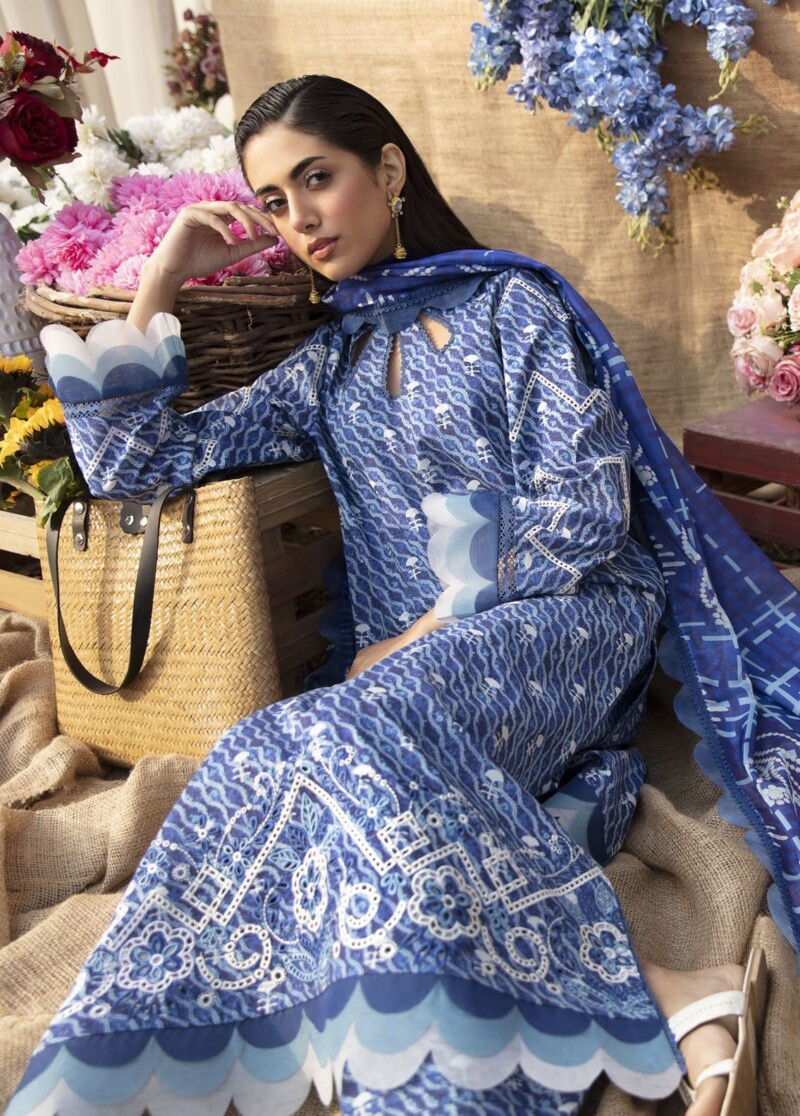 Ayzel Azl-V1-06 Lazuli Dream Lawn 3Pc Suit Collection 2024