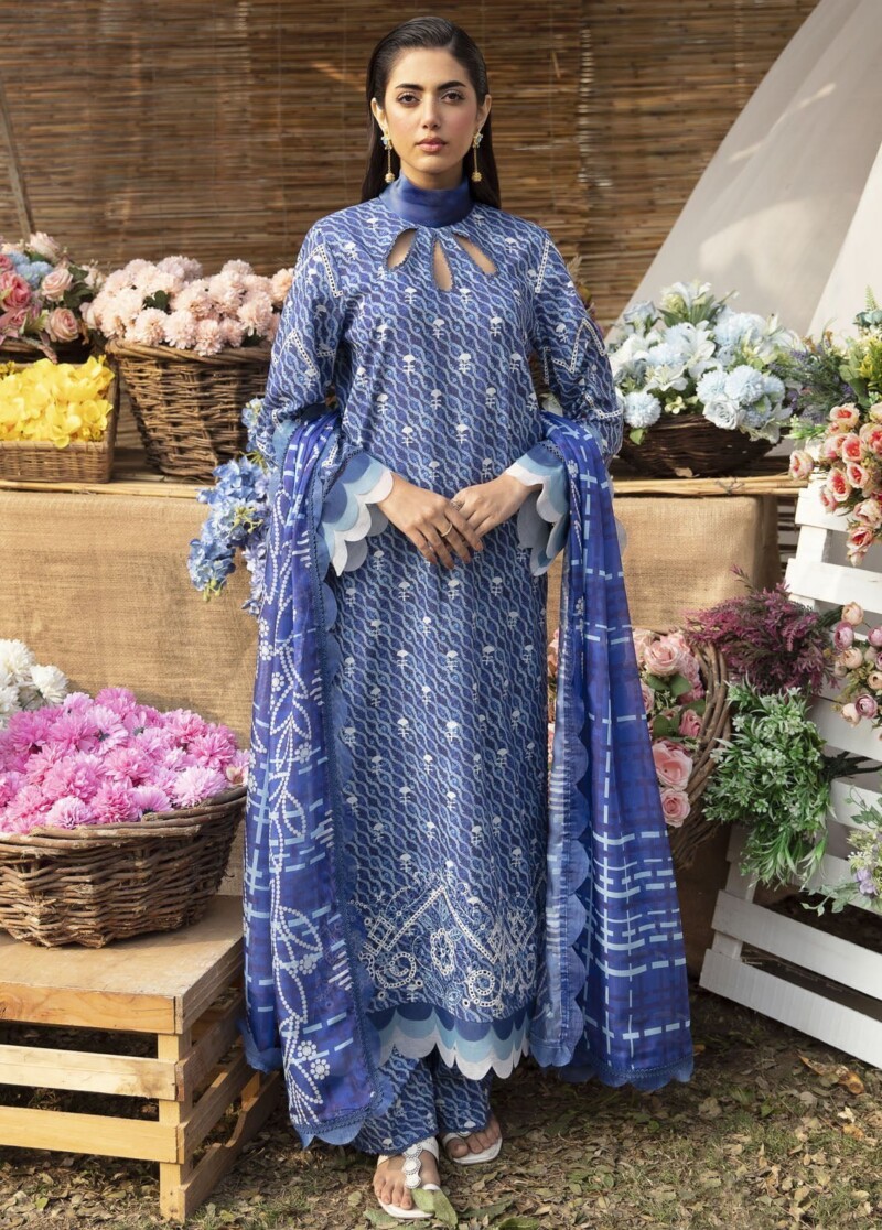 Ayzel Azl-V1-06 Lazuli Dream Lawn 3Pc Suit Collection 2024