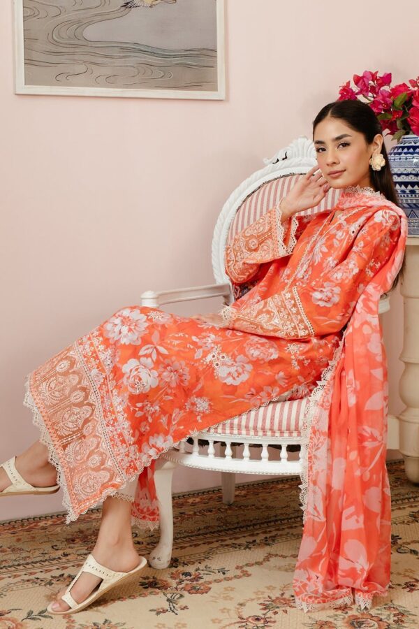 Afrozeh Malina Al-24-V3-05 Azlin Embroidered Luxury Lawn 3Pc Suit Collection 2024