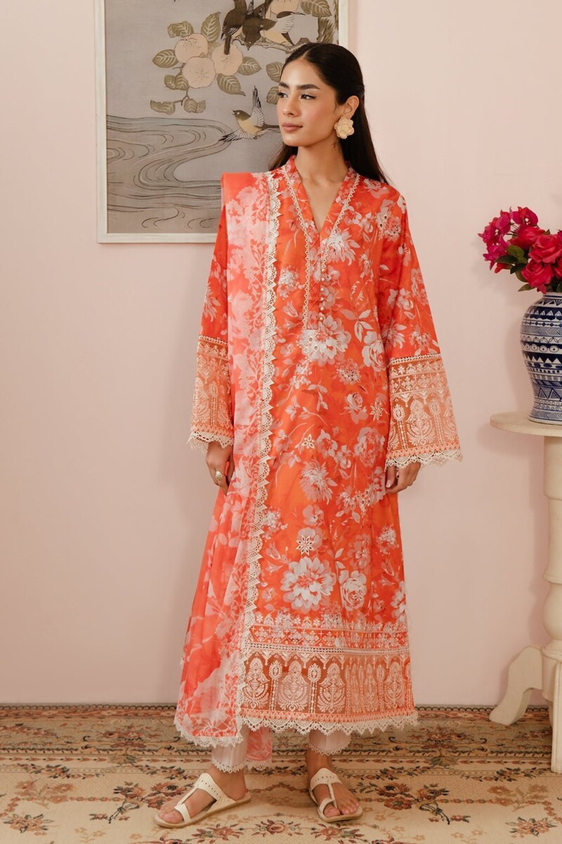 Afrozeh Malina Al-24-V3-05 Azlin Embroidered Luxury Lawn 3Pc Suit Collection 2024