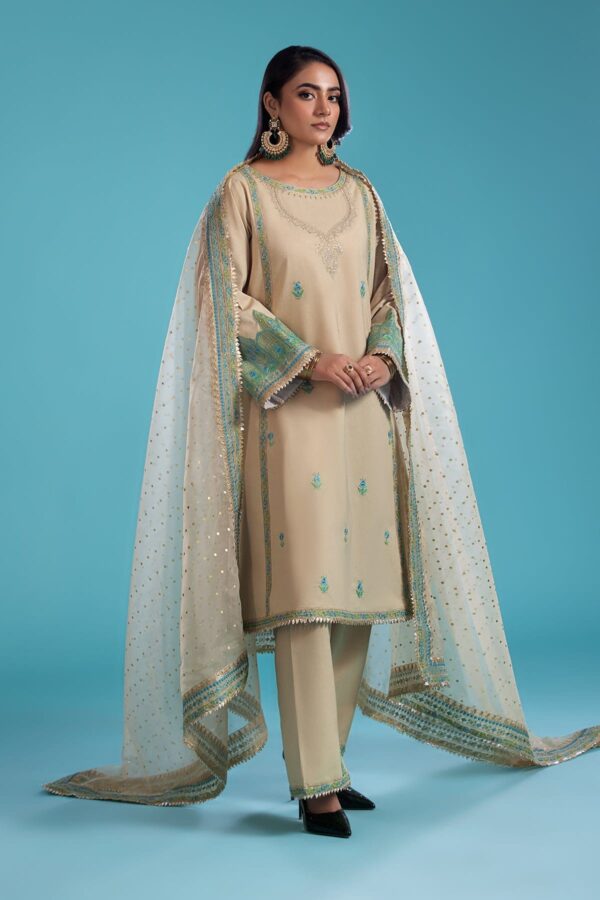 Charizma 3 Pc Embroidered Lawn Shirt With Organza Dupatta And Trouser Cnp 4 037