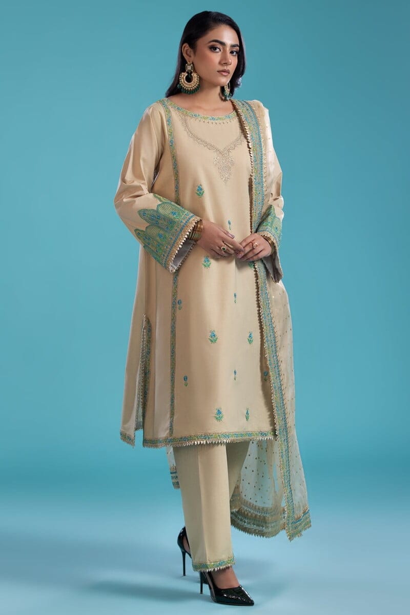 Charizma 3 Pc Embroidered Lawn Shirt With Organza Dupatta And Trouser Cnp 4 037