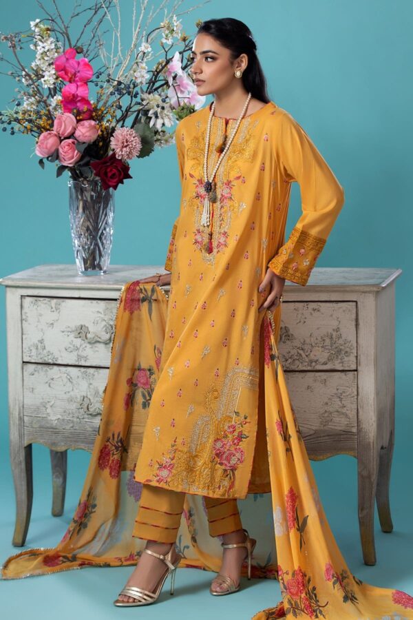 Charizma 3 Pc Embroidered Lawn Shirt With Chiffon Dupatta And Trouser Cnp 4 45A