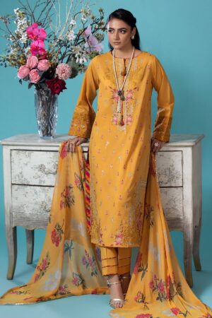 Charizma 3 Pc Embroidered Lawn Shirt With Chiffon Dupatta And Trouser Cnp 4 45a