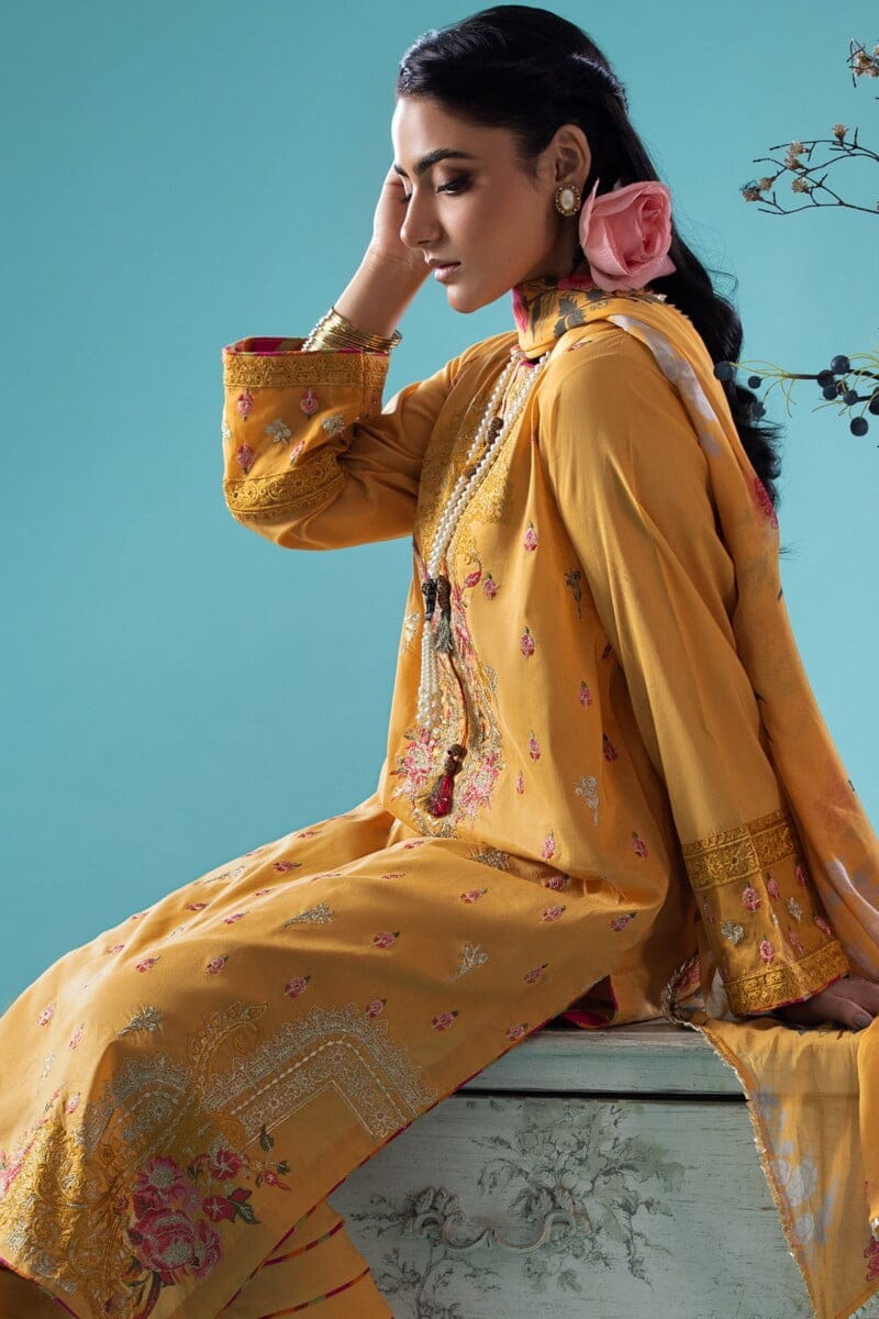 Charizma 3 Pc Embroidered Lawn Shirt With Chiffon Dupatta And Trouser Cnp 4 45A