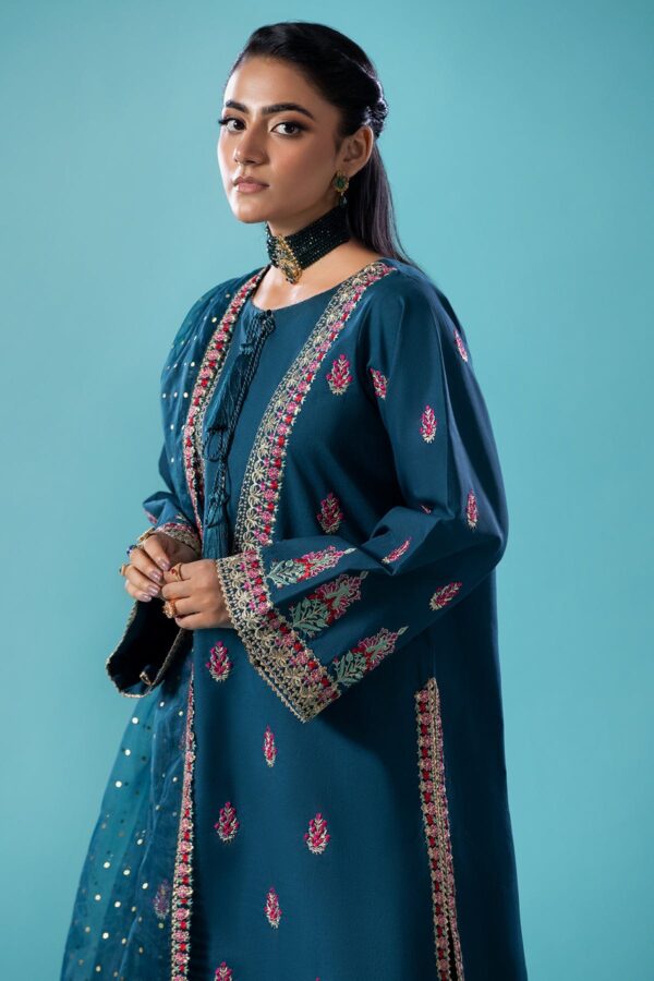 Charizma 3 Pc Embroidered Lawn Shirt With Organza Dupatta And Trouser Cnp 4 044