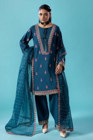 Charizma 3 Pc Embroidered Lawn Shirt With Organza Dupatta And Trouser Cnp 4 044