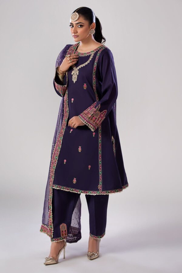 Charizma 3 Pc Embroidered Lawn Shirt With Organza Dupatta And Trouser Cnp 4 019