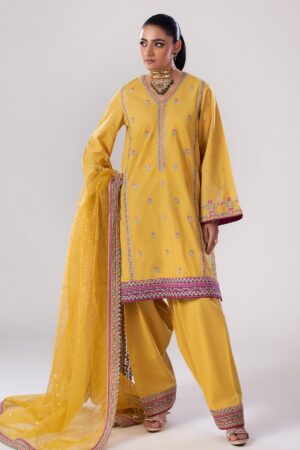 Charizma 3 Pc Embroidered Lawn Shirt With Organza Dupatta And Trouser Cnp 4 047