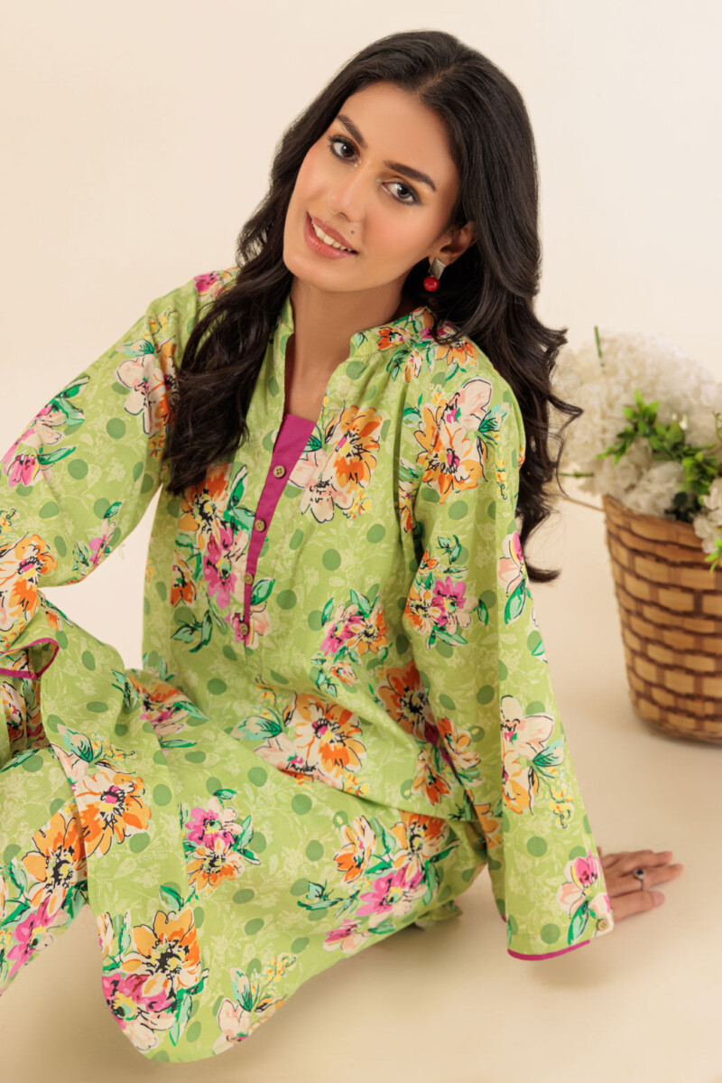 Bonanza Satrangi Green Cambric 2 Piece Bpa6242p01 Co Ord Sets