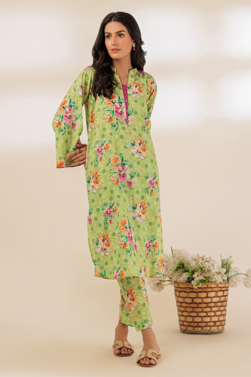 Bonanza Satrangi Green Cambric 2 Piece Bpa6242p01 Co Ord Sets