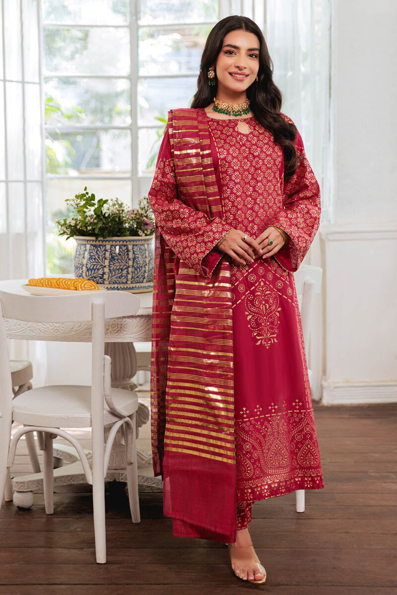 Bonanza Satrangi Red Viscose 3 Piece Bps5243p26 Festive Pret 2024