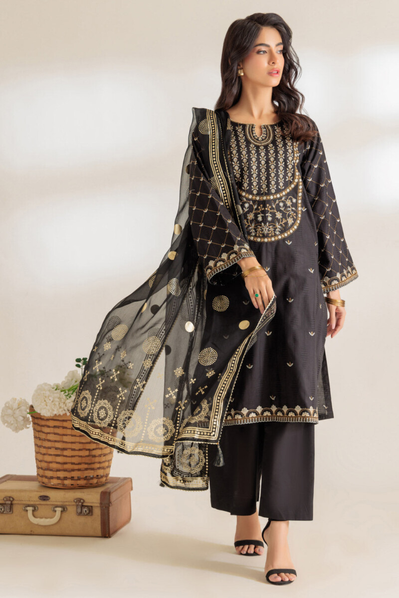 Bonanza Satrangi Black Jacquard 3 Piece Bs5243p12 Festive Pret 2024