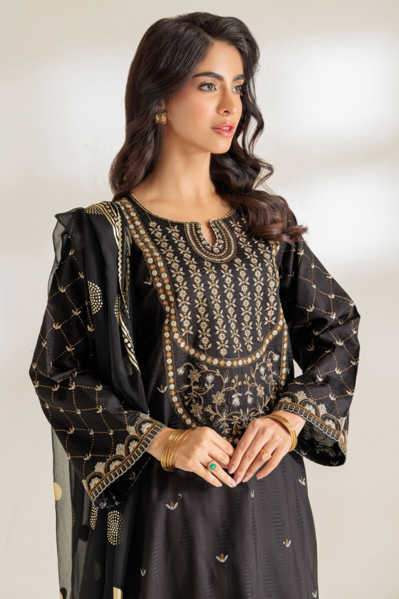 Bonanza Satrangi Black Jacquard 3 Piece Bs5243p12 Festive Pret 2024