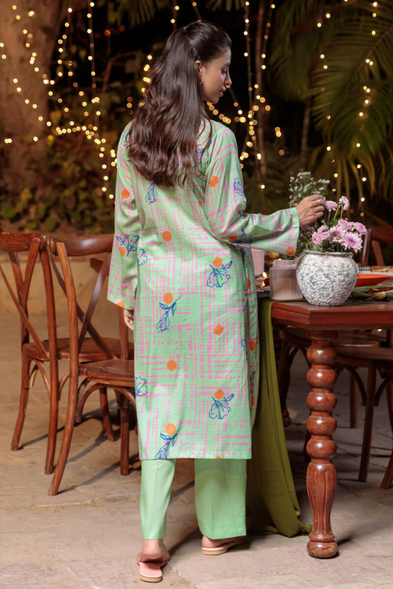 Bonanza Satrangi Green Lawn 2 Piece Bs6242p03 Co Ord Sets