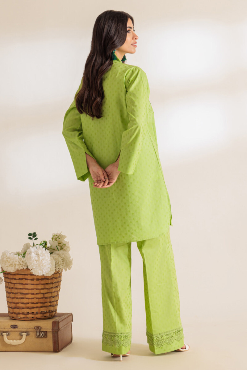 Bonanza Satrangi Green Jacquard 2 Piece Bs7242p16 Co Ord Sets