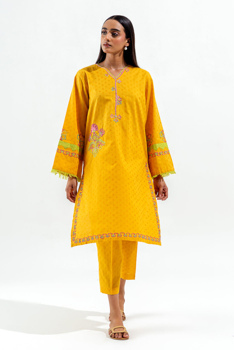 Beechtree 2 Piece Hand Embroidered Self Jacquard Suit Pret