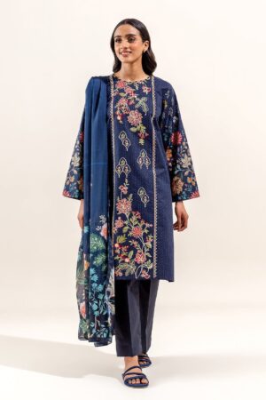 Beechtree 3 Piece Embroidered Lawn Suit Indigo Glaze Unstitched Summer