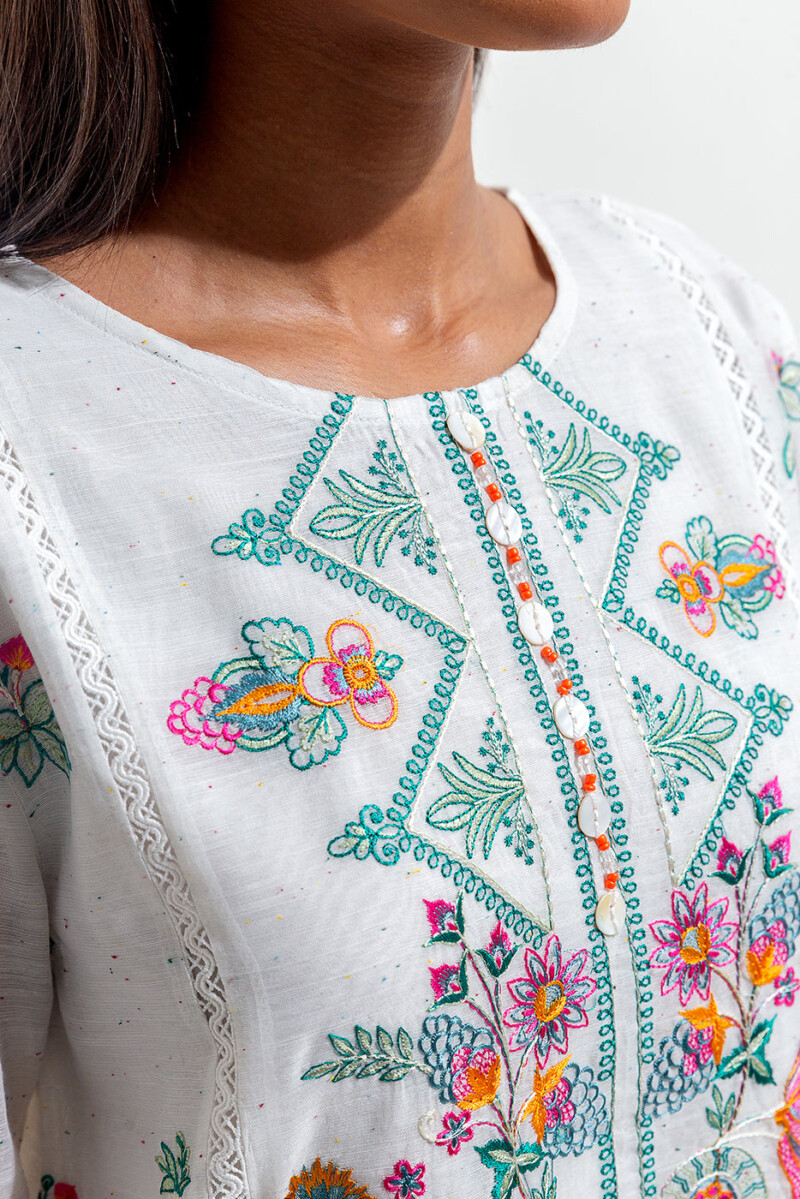 Beechtree Embroidered Multi Neps Shirt Luxury Pret