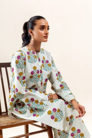 Beechtree 2 Piece Printed Suit Ivory Bliss Unstitched Summer