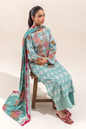 Beechtree 2 Piece Embroidered Lawn Suit Dusty Aqua Unstitched Summer