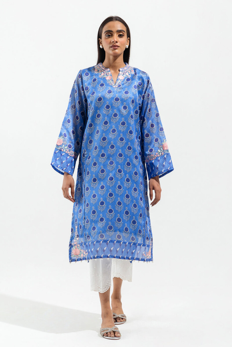 Beechtree Embroidered Organza Shirt Luxury Pret