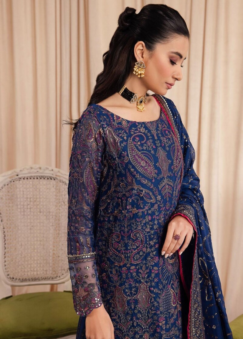 Iznik Chinon Cc-34 Ashah Embroidered Chiffon 3Pc Suit Collection 2024