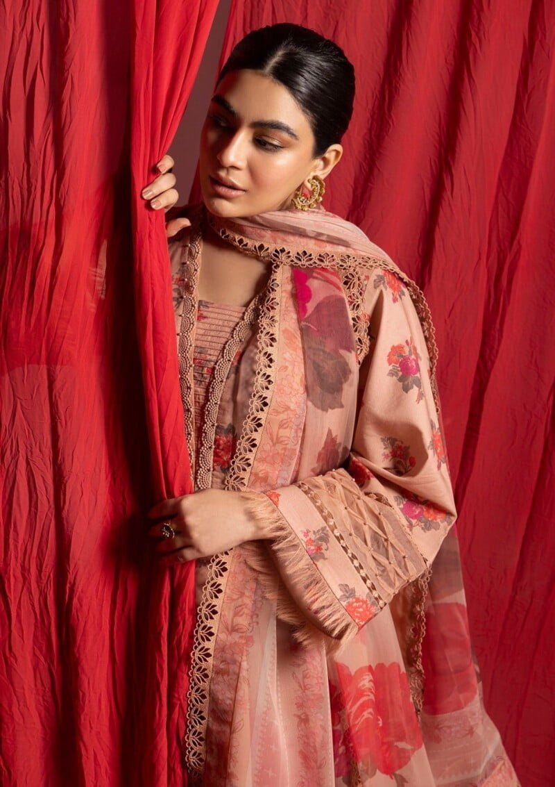 Alizeh Als24 03 Coral Peach Sheen Lawn Collection