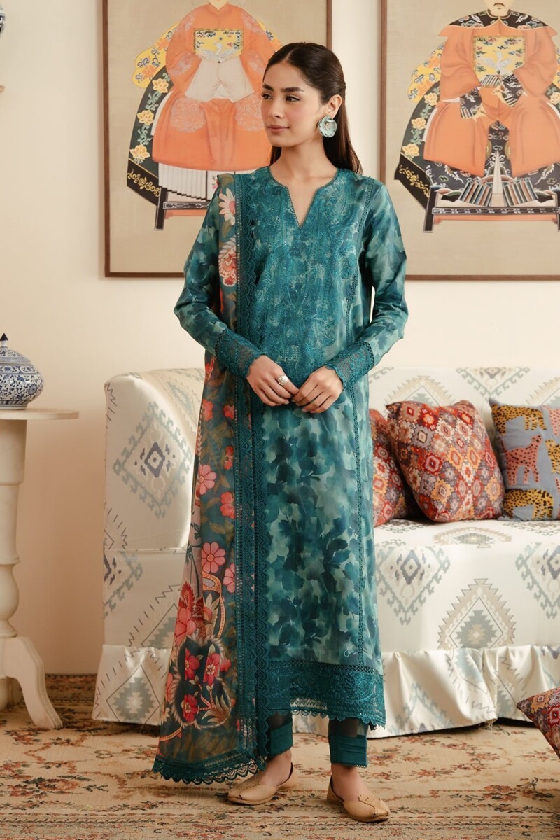 Afrozeh Malina Al-24-V3-01 Ceila Embroidered Luxury Lawn 3Pc Suit Collection 2024