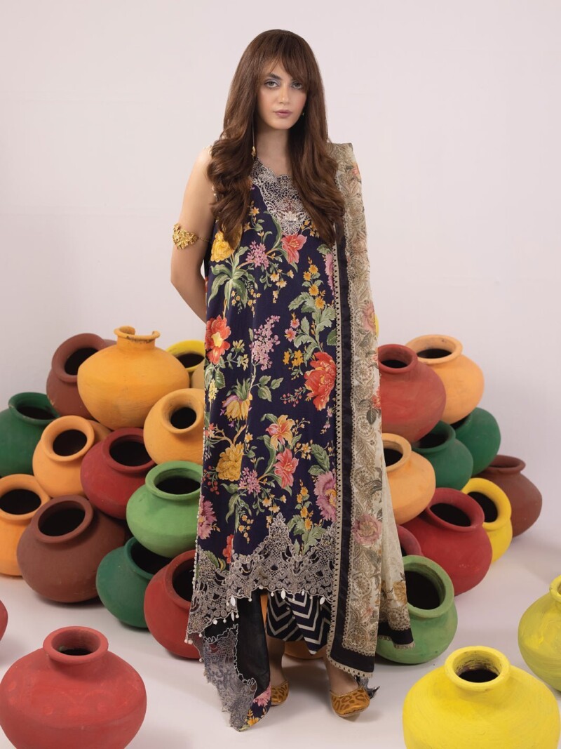 Faiza Faisal Champa Embroidered Lawn 3Pc Suit Collection 2024