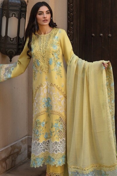 Rang Rasiya D-01 Amani Premium Embroidered Lawn 3pc Suit Collection 2024