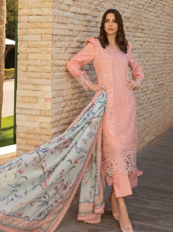 Rang Rasiya D-01 Bella Carnation Embroidered Lawn 3Pc Suit Collection 2024