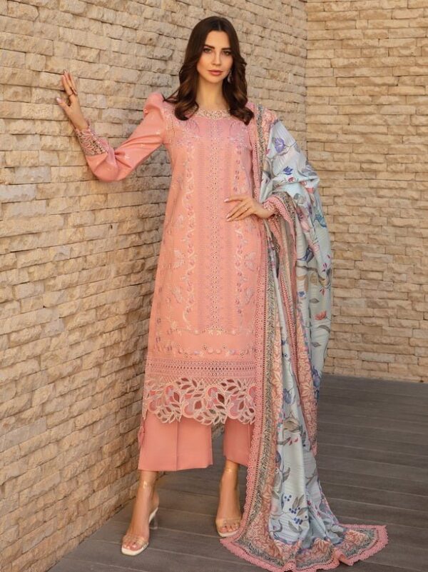 Rang Rasiya D-01 Bella Carnation Embroidered Lawn 3Pc Suit Collection 2024