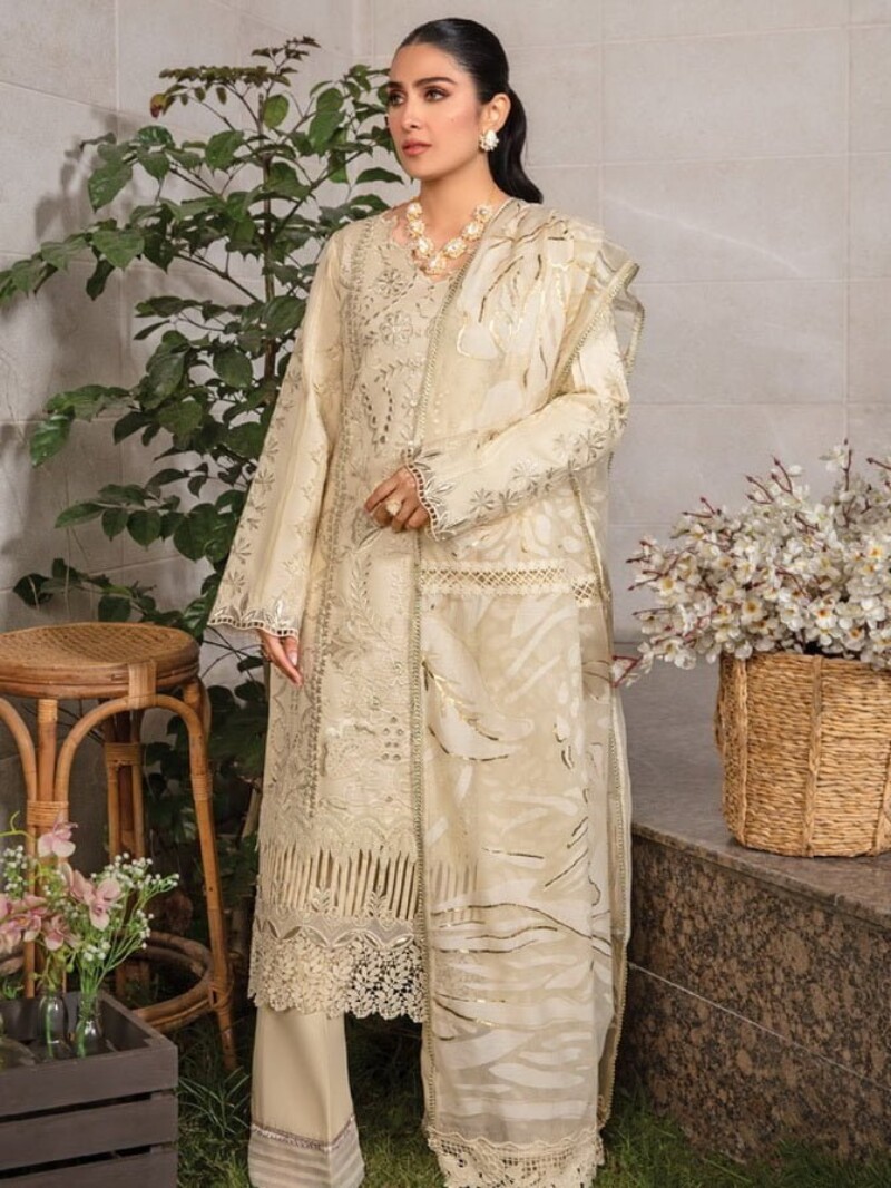 Rang Rasiya D-02 Haya Premium Embroidered Lawn 3Pc Suit Collection 2024