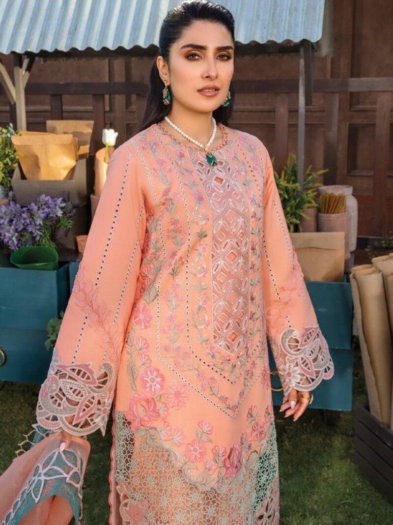 Rang Rasiya D-03 Rania Premium Embroidered Lawn 3Pc Suit Collection 2024