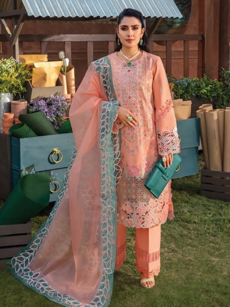 Rang Rasiya D-03 Rania Premium Embroidered Lawn 3Pc Suit Collection 2024