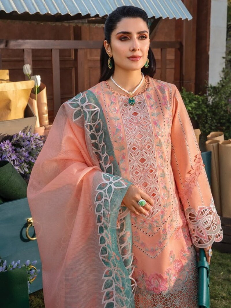 Rang Rasiya D-03 Rania Premium Embroidered Lawn 3Pc Suit Collection 2024