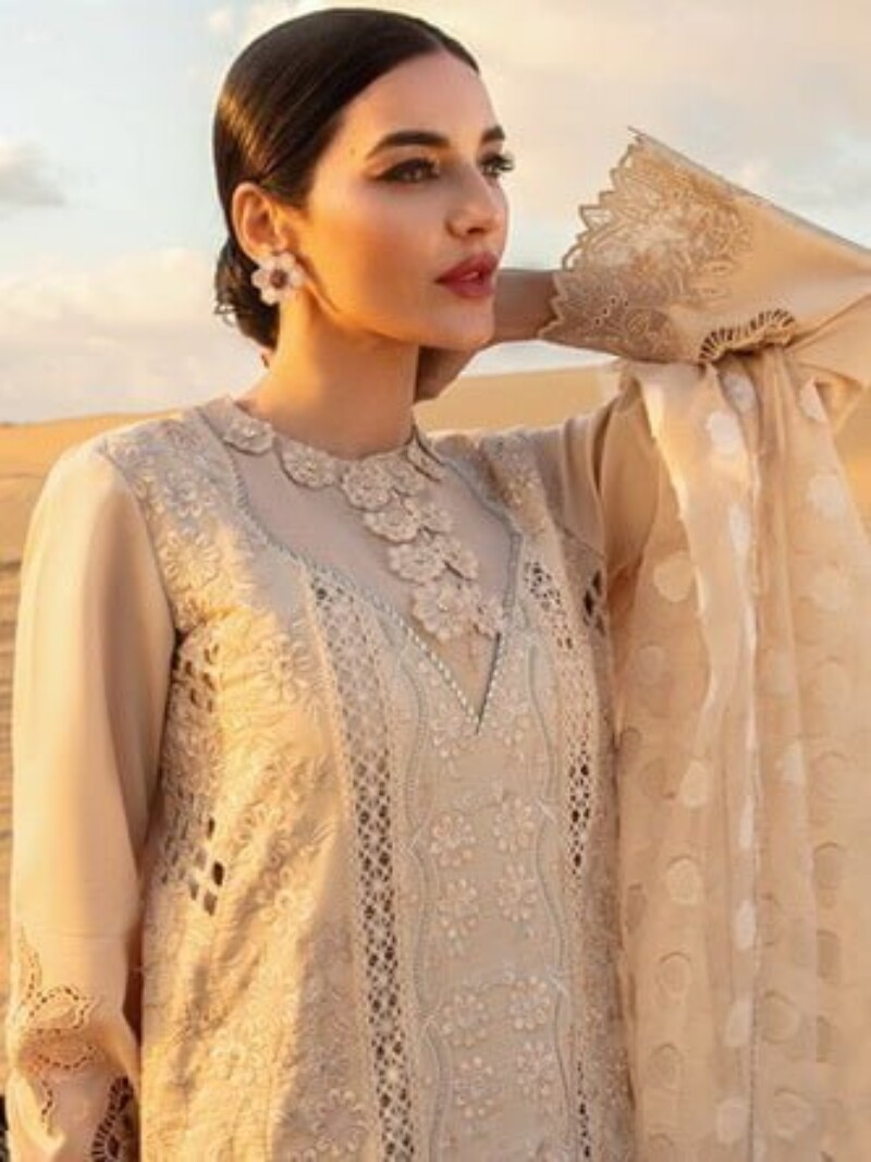 Rang Rasiya D-03 Elaheh Premium Embroidered Lawn 3Pc Suit Collection 2024