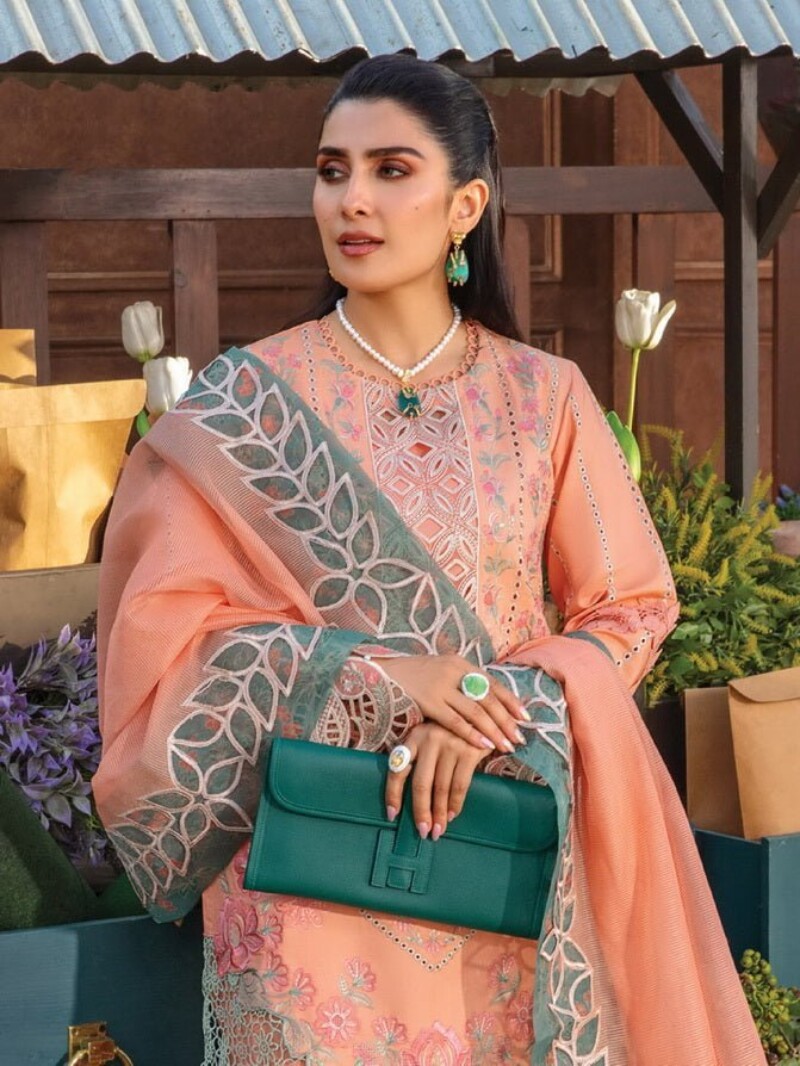 Rang Rasiya D-03 Rania Premium Embroidered Lawn 3Pc Suit Collection 2024