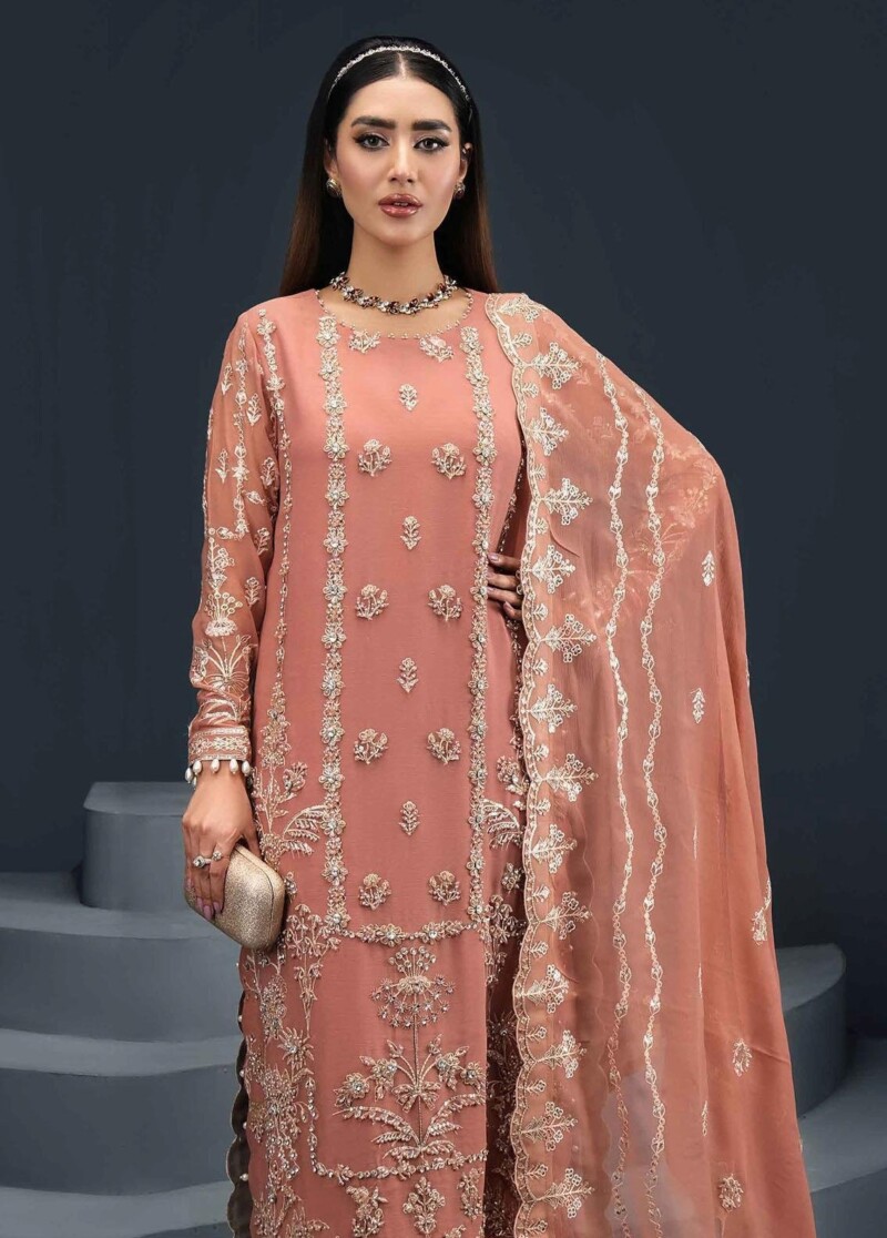 Alizeh Fashion D-04 Isla Embroidered Chiffon 3Pc Suit Collection 2024