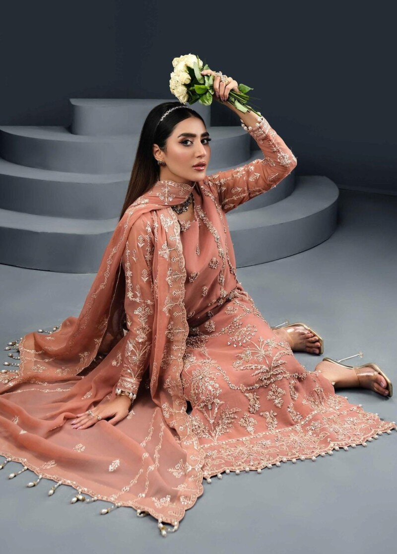 Alizeh Fashion D-04 Isla Embroidered Chiffon 3Pc Suit Collection 2024