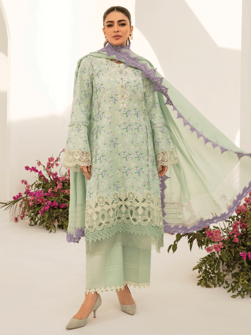 Rang Rasiya D-04 Dahlia Florence Embroidered Lawn 3Pc Suit Collection 2024