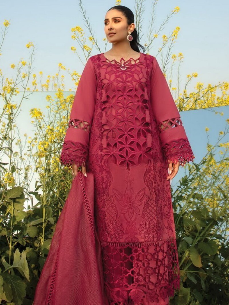 Rang Rasiya D-05 Maya Premium Embroidered Lawn 3Pc Suit Collection 2024