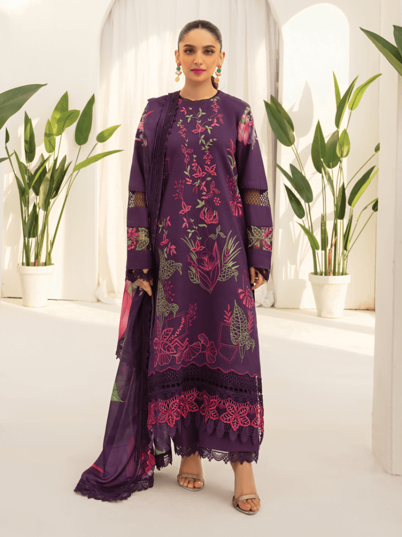 Rang Rasiya D-05 Carnation Florence Embroidered Lawn 3Pc Suit Collection 2024