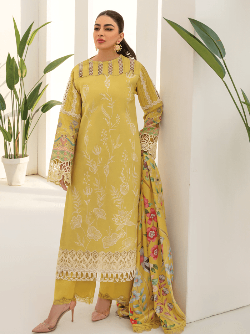 Rang Rasiya D-06 Sunshine Florence Embroidered Lawn 3Pc Suit Collection 2024