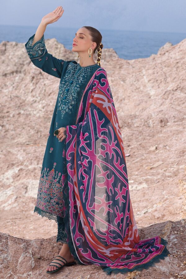 Ayzel Tropicana Azl-24-V2-07 Peacock Embroidered Lawn 3Pc Suit Collection 2024