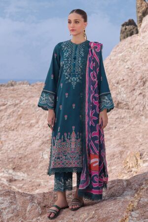 Ayzel Tropicana Azl-24-V2-07 Peacock Embroidered Lawn 3pc Suit Collection 2024