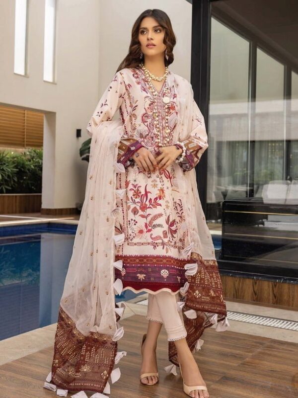 Humdum D-08 Embroidered Lawn 3Pc Suit Collection 2024