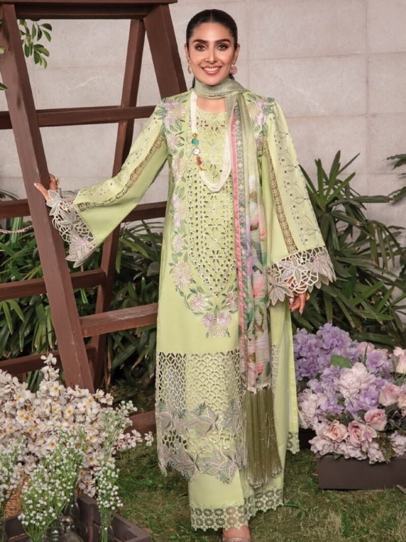 Rang Rasiya D-10 Geeti Premium Embroidered Lawn 3Pc Suit Collection 2024